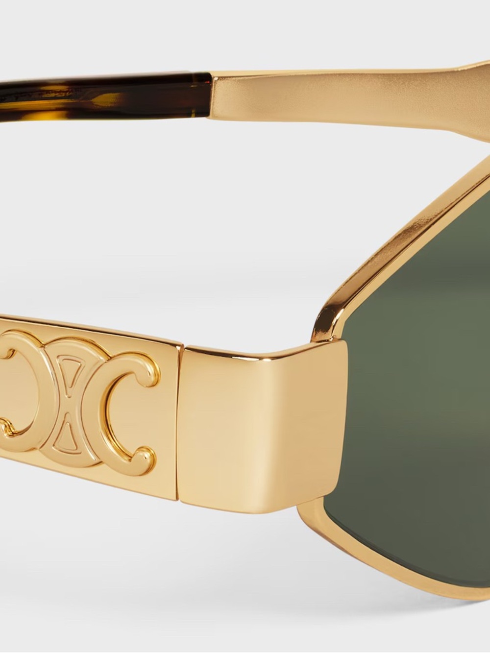 CELINE Triomphe Metal Sunglasses/ Brown Leather Crossbody Phone/Glasses Pouch - Picture 3 of 6